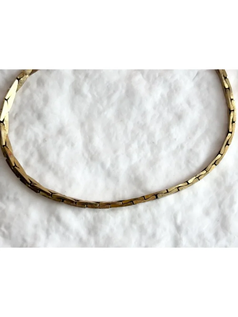 Gold Toned Cobra Chain Minimalist 80's Vintage Bracelet